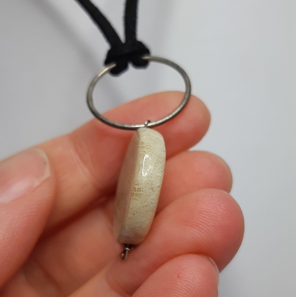 Fossilized Coral with Sterling Silver Wire Necklace - Picture 5 of 8